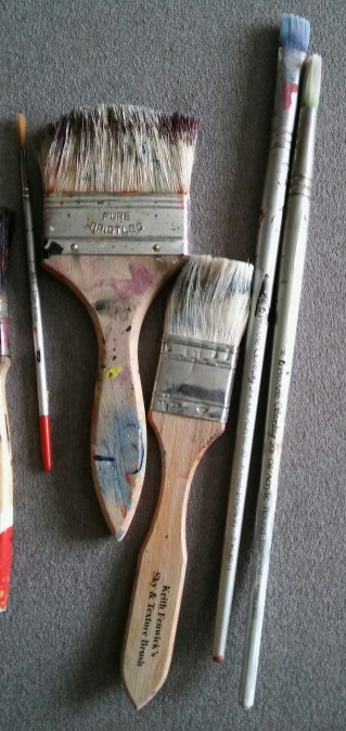 My essential paint brushes which are 15+ years old